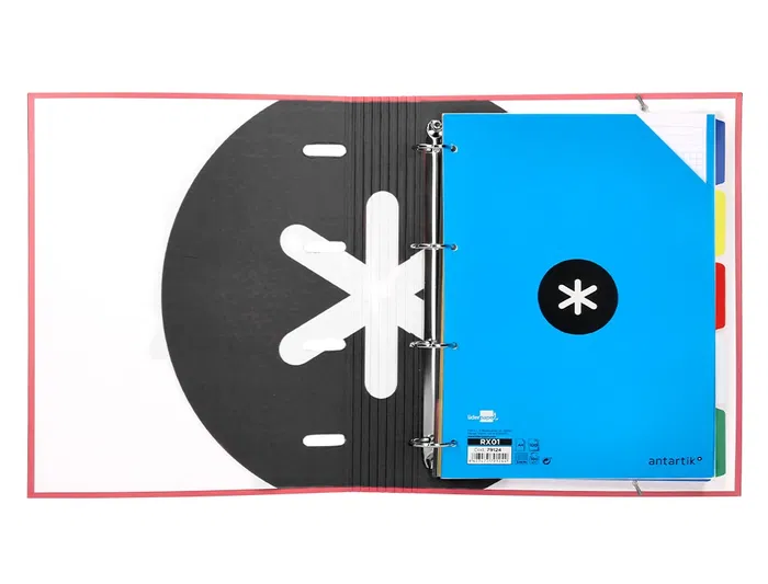 Antartik Carpeta con recambio A4, 4 anillas 40mm, con solapa, forrada, cuadro 5mm, color coral Antartik Carpeta con recambio A4, 4 anillas 40mm, con solapa, forrada, cuadro 5mm, color coral