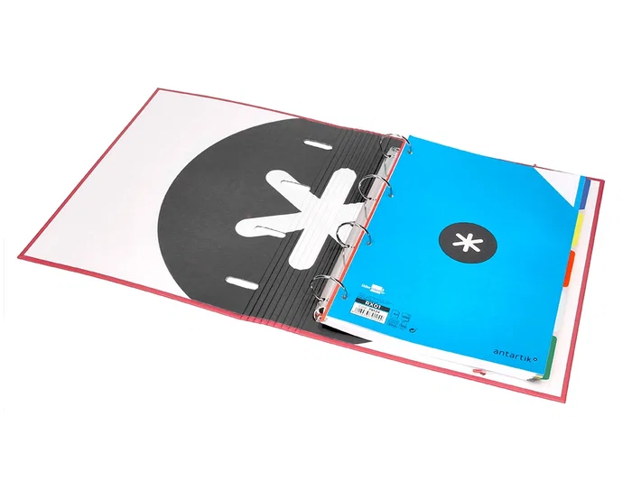 Antartik Carpeta con recambio A4, 4 anillas 40mm, con solapa, forrada, cuadro 5mm, color coral Antartik Carpeta con recambio A4, 4 anillas 40mm, con solapa, forrada, cuadro 5mm, color coral