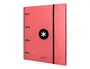 Antartik Carpeta con recambio A4, 4 anillas 40mm, con solapa, forrada, cuadro 5mm, color coral