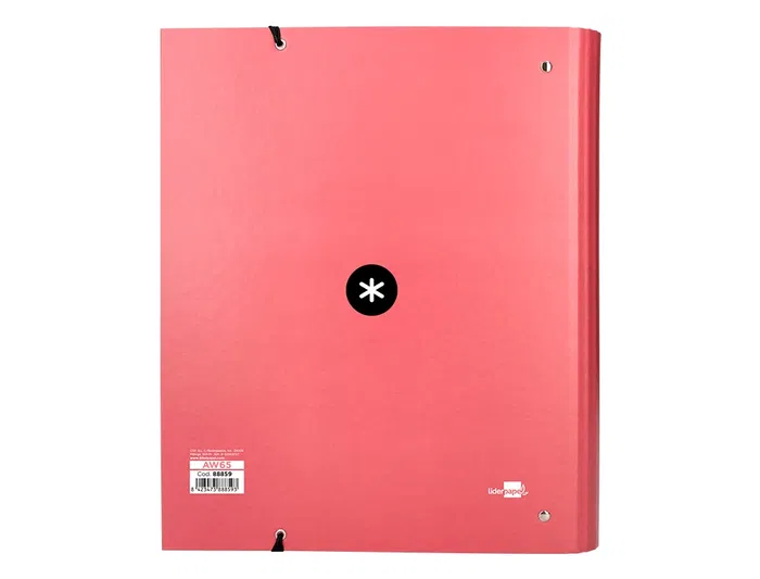 Antartik Carpeta con recambio A4, 4 anillas 40mm, con solapa, forrada, cuadro 5mm, color coral Antartik Carpeta con recambio A4, 4 anillas 40mm, con solapa, forrada, cuadro 5mm, color coral