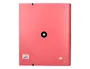 Antartik Carpeta con recambio A4, 4 anillas 40mm, con solapa, forrada, cuadro 5mm, color coral