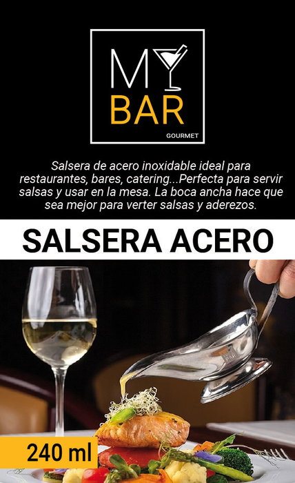 My Bar Salsera Acero Inoxidable 240 ml (21x9.6x10 cm) (12 Unidades)