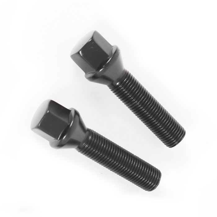 OMP Juego de 4 Tornillos Rueda OMPS09521401 - M14x1.25, Asiento Conico, Largo 28 mm, Llave 17, Color Negro, Material DIN 10.9