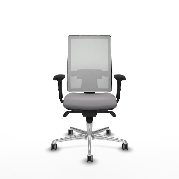 PIQUERAS Y CRESPO Silla de oficina Horna con mecanismo Sincro, Gris y Blanco