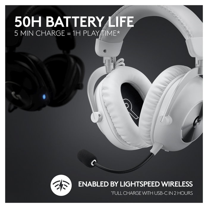 Logitech PRO X 2 Lightspeed Auriculares Gaming Inalambricos - Blanco - Emea28-935 Logitech PRO X 2 Lightspeed Auriculares Gaming Inalambricos - Blanco - Emea28-935