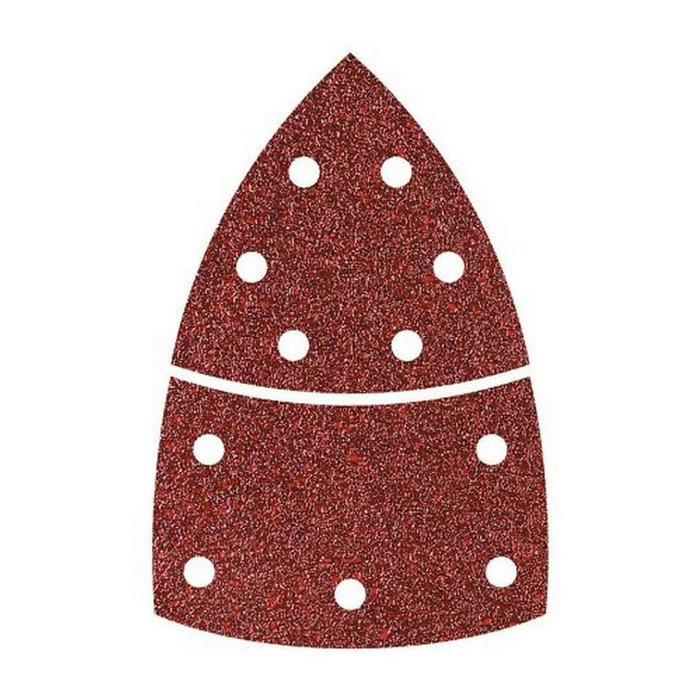 Wolfcraft Hojas de lijar de corindón perforadas triangular grano 60, 10 uds