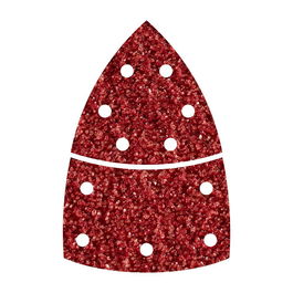 Wolfcraft Hojas de Lijar Adhesivas de Corindón Perforadas Triangular, Grano 60, 95 mm, Pack 10 uds