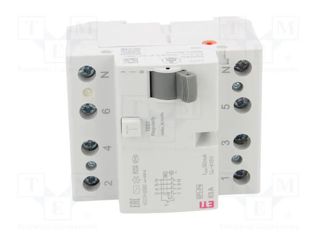 ETI POLAM EFI-P4 AC 63/0.03 Interruptor Diferencial 63A 30mA 4 Polos ETI POLAM EFI-P4 AC 63/0.03 Interruptor Diferencial 63A 30mA 4 Polos