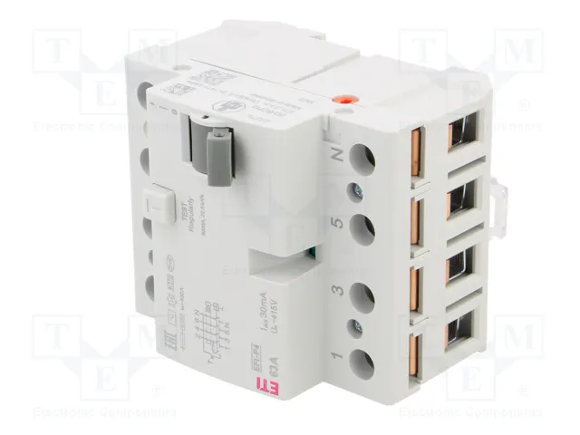 ETI POLAM EFI-P4 AC 63/0.03 Interruptor Diferencial 63A 30mA 4 Polos ETI POLAM EFI-P4 AC 63/0.03 Interruptor Diferencial 63A 30mA 4 Polos