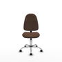 Silla de oficina Algarra con mecanismo Contacto permanente básico tapizada con Tela color Marrón oscuro. Equipada con Base cromada, Sin brazos y Ruedas de nailon 50 mm