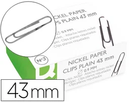 Q-connect Clips niquelados nº3 43 mm caja de 100 unidades