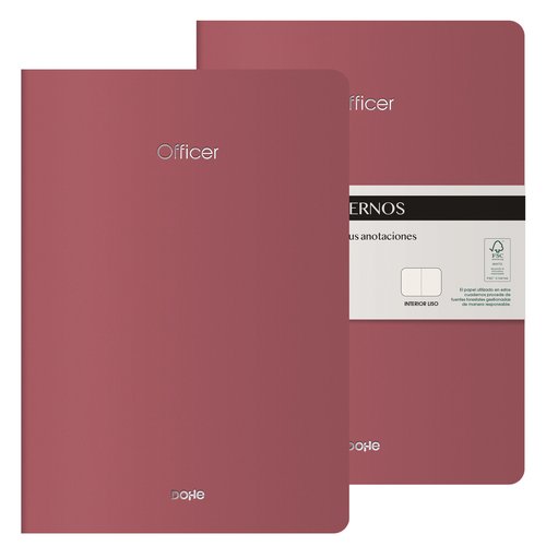 Cuaderno Dohe Officer A4 40H 90Gr. Liso Burdeos Pack De 2 Cuaderno Dohe Officer A4 40H 90Gr. Liso Burdeos Pack De 2