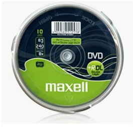 Maxell DVD+R DL 8.5 GB Grabable Doble Capa Tarrina 10 Unidades 8x