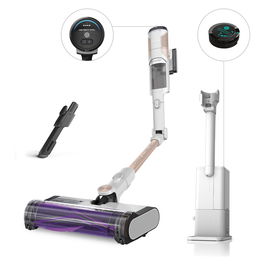 Shark IW3611EU Aspiradora Escoba con Estación de Vaciado, Sin Bolsa, Azul y Blanco, Capacidad 0.42L, 60 min de Autonomía, HEPA