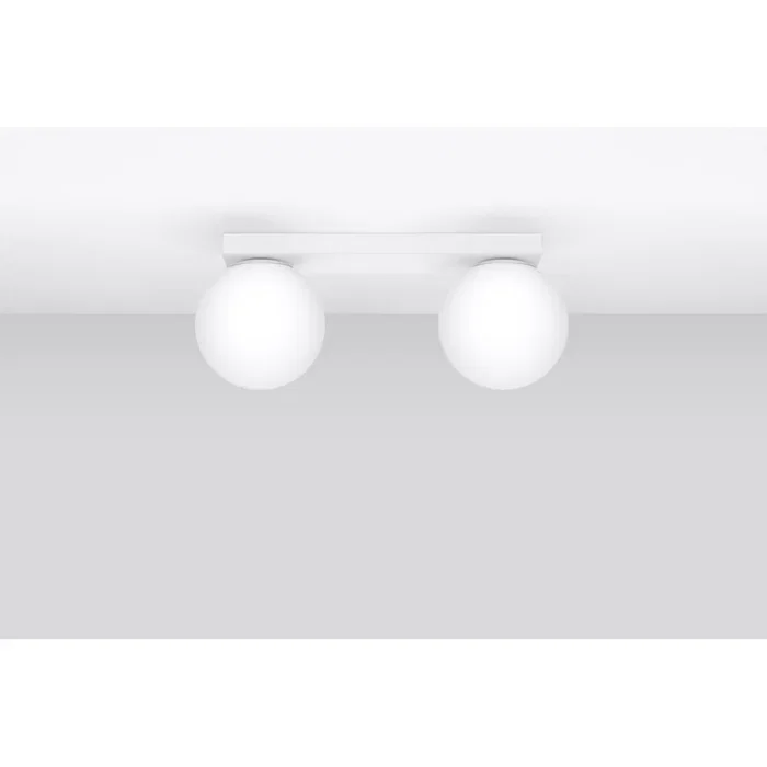 YOLI Lámpara de Techo 2 Luces [SOL-SL.1147] - Diseño Esférico para Estilo Nórdico, Industrial o Moderno en Color Blanco o Negro