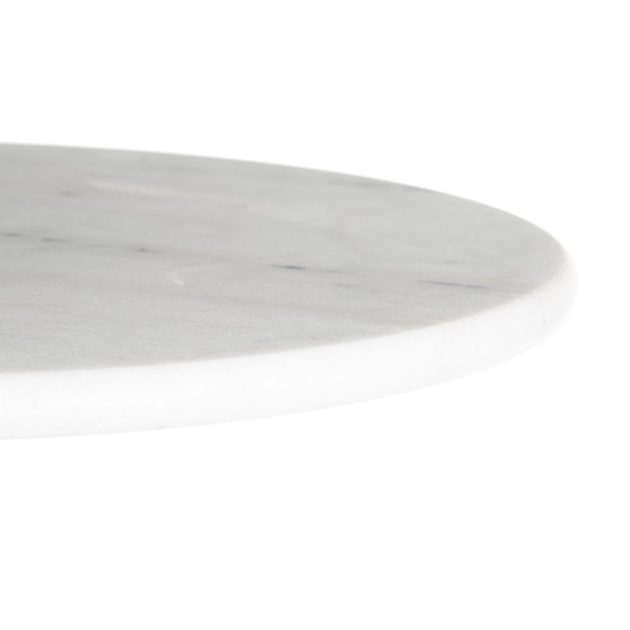 Mesa Alta Blanco-Negro Metal-Mármol 50 X 50 X 110 cm