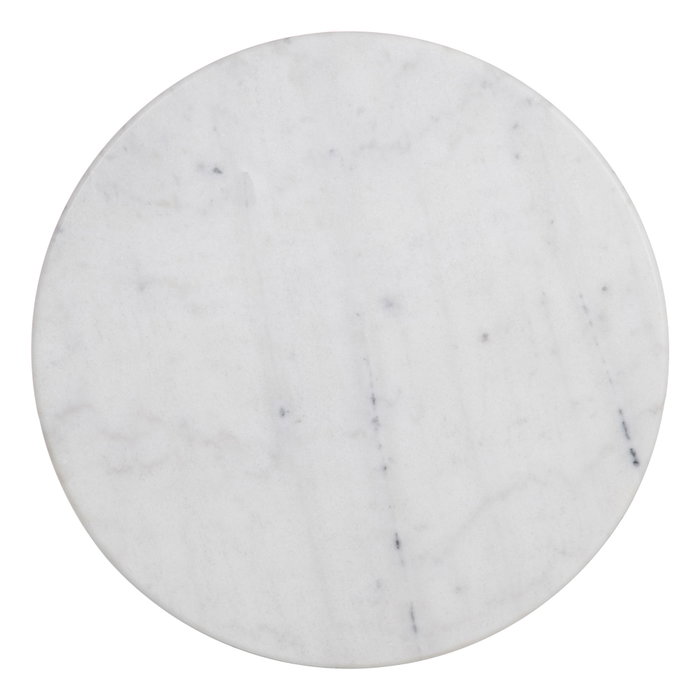 Mesa Alta Blanco-Negro Metal-Mármol 50 X 50 X 110 cm