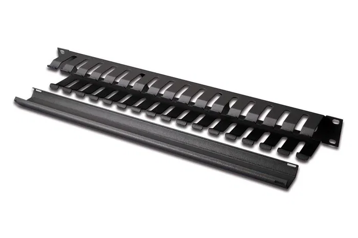 Equip 327313 Panel de Gestión de Cables, Negro, Acero, para Montaje en Rack/Bastidor de 19", 1U
