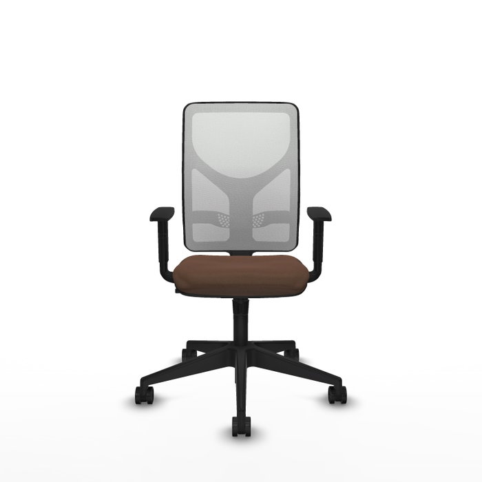 Silla de oficina Motilla con mecanismo Sincro tapizada con Tela color Marrón oscuro y malla color Blanco. Equipada con lumbar 1D, Brazos 1D y Ruedas 65mm nailon Silla de oficina Motilla con mecanismo Sincro tapizada con Tela color Marrón oscuro y malla color Blanco. Equipada con lumbar 1D, Brazos 1D y Ruedas 65mm nailon