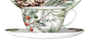 DKD Home Decor Set de 2 Tazas de Porcelana Acebo Verde