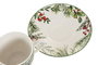 DKD Home Decor Taza Navidad Tradicional Acebo Porcelana Verde Blanco Set de 2 (12 Unidades) 8 x 6 x 10 cm 90ml