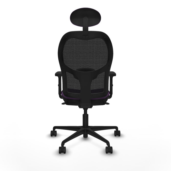 PIQUERAS Y CRESPO Silla de oficina Jorquera con mecanismo sincro, tela morada y malla negra PIQUERAS Y CRESPO Silla de oficina Jorquera con mecanismo sincro, tela morada y malla negra
