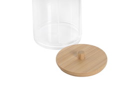 DKD Home Decor Algodonero Transparente Natural de Ps y Bambú 7 x 18.5 x 7 cm (4 Unidades)