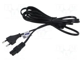 AKYGA Cable de alimentación H03VV-ZH 2x0,5mm2 CEE 7/16 a IEC C7 3m