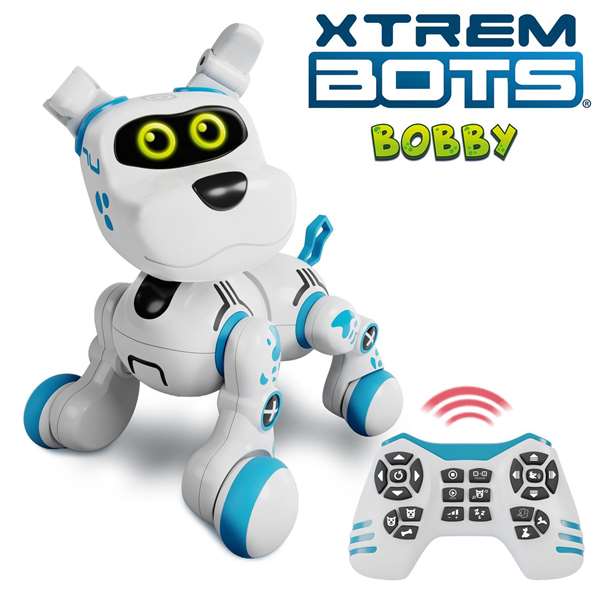 World Brands Robot Perrito Bobby Mascota Interactiva con 40 Acciones y Mando 29x22,2x27,2 cm Edad 5+ Español