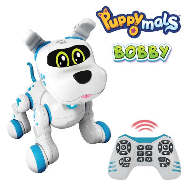 World Brands Robot Perrito Bobby Mascota Interactiva con 40 Acciones y Mando 29x22,2x27,2 cm Edad 5+ Español