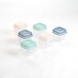 Set 6 Recipientes Cuadrados Plástico Minimal Quid 5x5x6 cm
