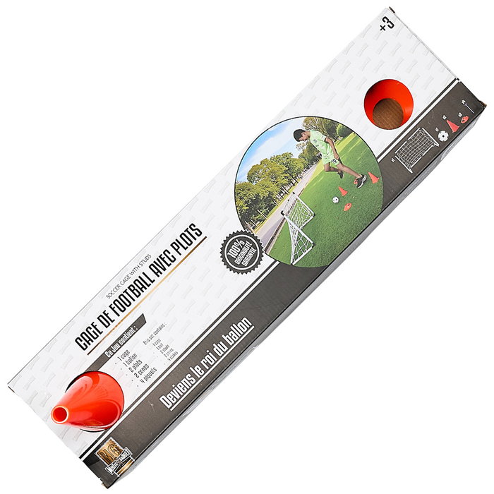 Mister Gadget Kit Portería Fútbol con Portería, Balón, 2 Bases, 2 Conos y 4 Fijaciones