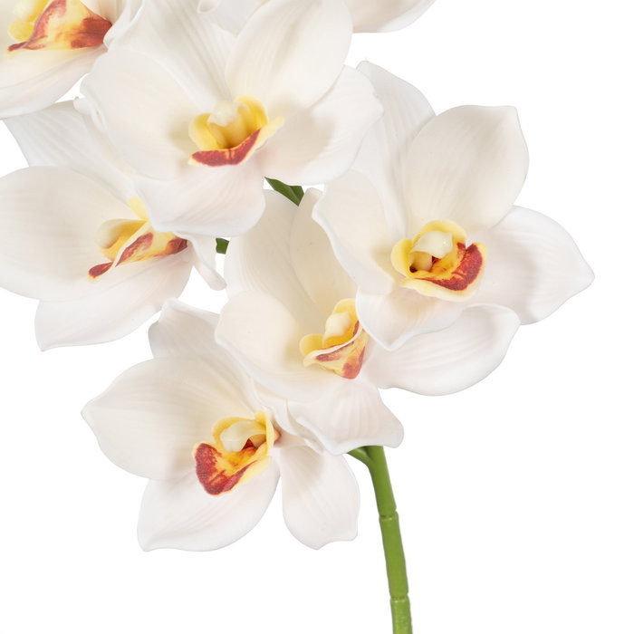 Flor Orquídea Blanco Goma Decoración 71 cm (Set de 4)
