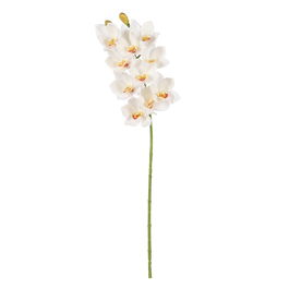 Flor Orquídea Blanco Goma Decoración 71 cm (Set de 4)