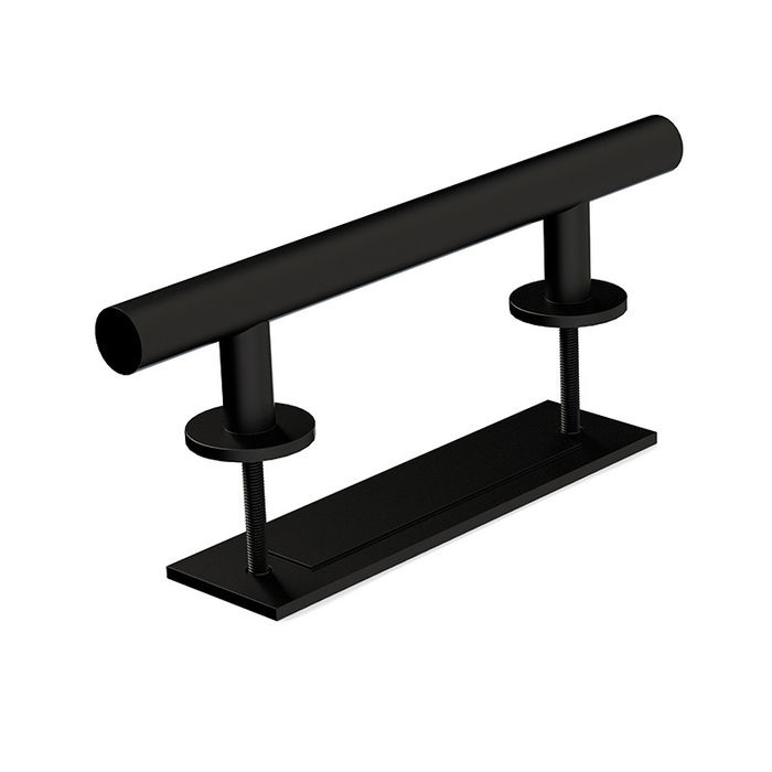 HERRAJES ALK Manillón Braulio C200 Aluminio con Uñero Negro 50x50 mm