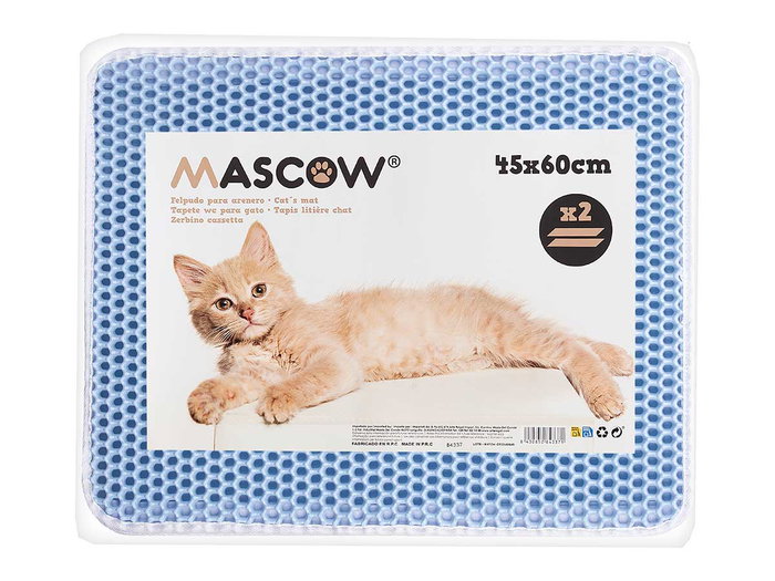 Mascow Felpudo Arenero Doble Capa Azul 45 x 60 cm (Set de 12)