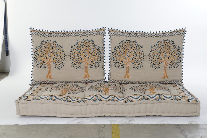 DKD Home Decor Sillón Amarillo Beige 76 x 1 x 145 cm Set de 4