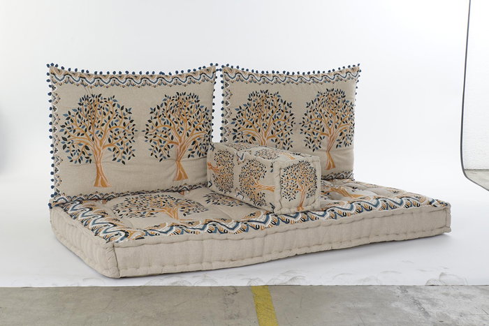 DKD Home Decor Sillón Amarillo Beige 76 x 1 x 145 cm Set de 4