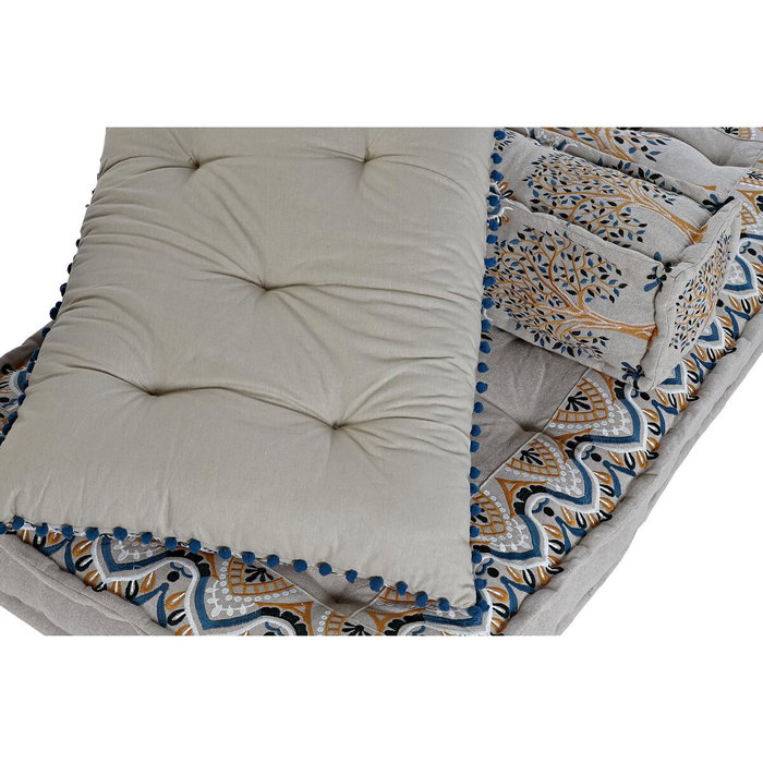 DKD Home Decor Set de 4 Sillones de Algodón Árbol Desgastado