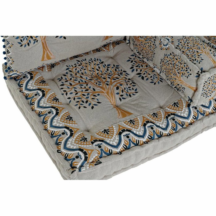 DKD Home Decor Set de 4 Sillones de Algodón Árbol Desgastado