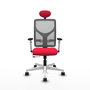 PIQUERAS Y CRESPO Silla de oficina Motilla con mecanismo Sincro/Traslack, Rojo y Gris