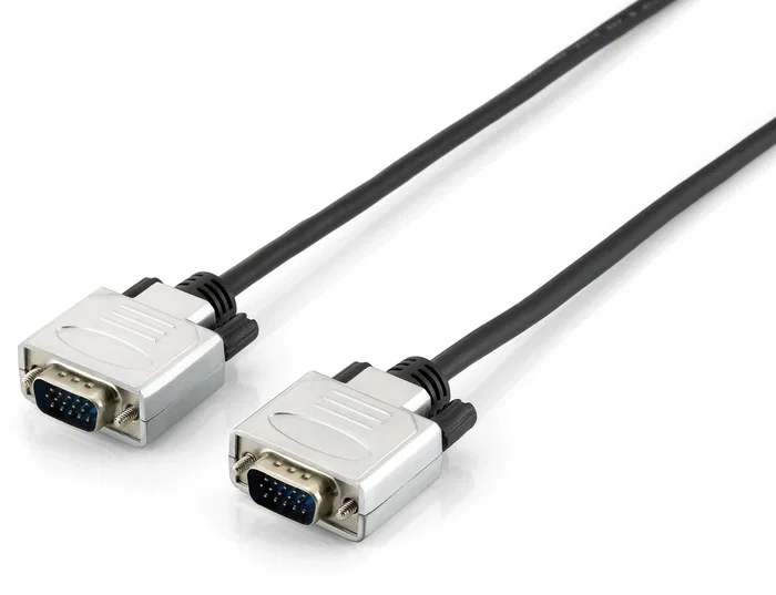Equip 118861 Cable VGA SVGA HD 3m Macho/Macho (D-Sub) Blindado - Negro, Plata