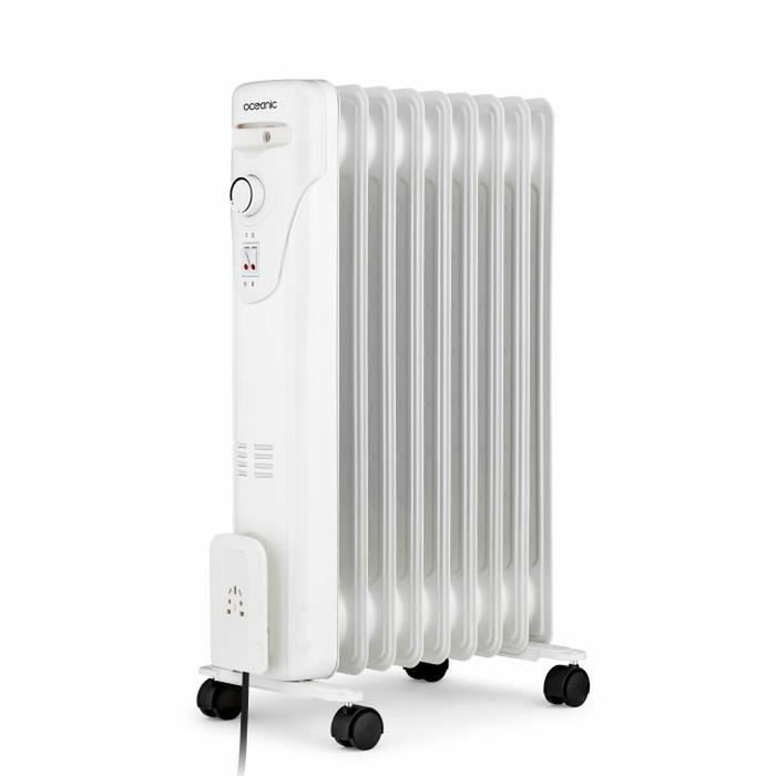 Oceanic Radiador de baño de aceite eléctrico - 2000 vatios - 9 elementos - Blanco