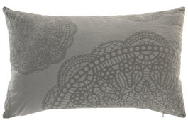 DKD Home Decor Cojín de Algodón Gris Jaquard 60x60 cm