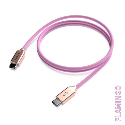 Cable Groovy Usb-C - Usb-C Alto Rendimiento 2,0A Rosa Pantone C672 1 M. Cable Groovy Usb-C - Usb-C Alto Rendimiento 2,0A Rosa Pantone C672 1 M.