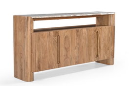 DKD Home Decor Buffet de Acacia y Mármol Natural 160x40x80