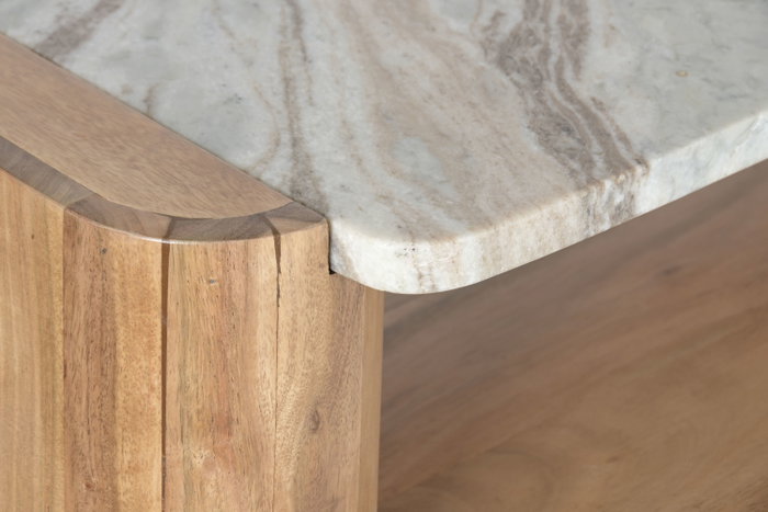 DKD Home Decor Buffet de Acacia y Mármol Natural 160x40x80
