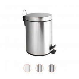 Pull Import DP412 Papelera de Acero Inox. con Pedal 12L Cilindro Tapa Incluida