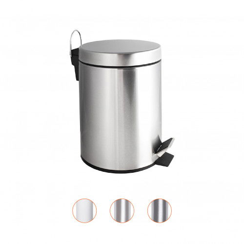 Pull Import DP412 Papelera de Acero Inox. con Pedal 12L Cilindro Tapa Incluida