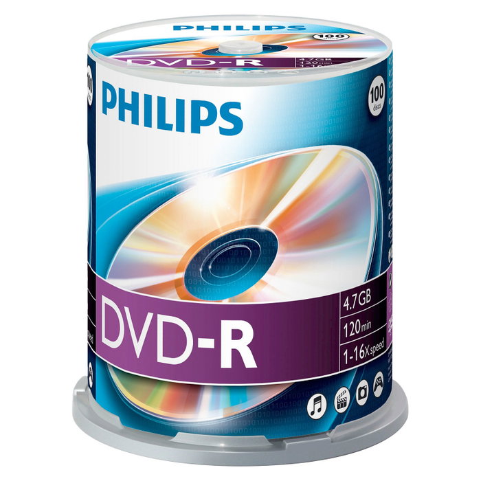 Philips DVD-R 4,7GB 16x SP (100 unidades) Philips DVD-R 4,7GB 16x SP (100 unidades)